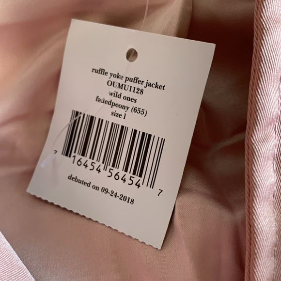 Kate Spade Ruffle Yoke Puffer Jacket Women’s Pink Peony Down NWT Size Large - Picture 8 of 16
